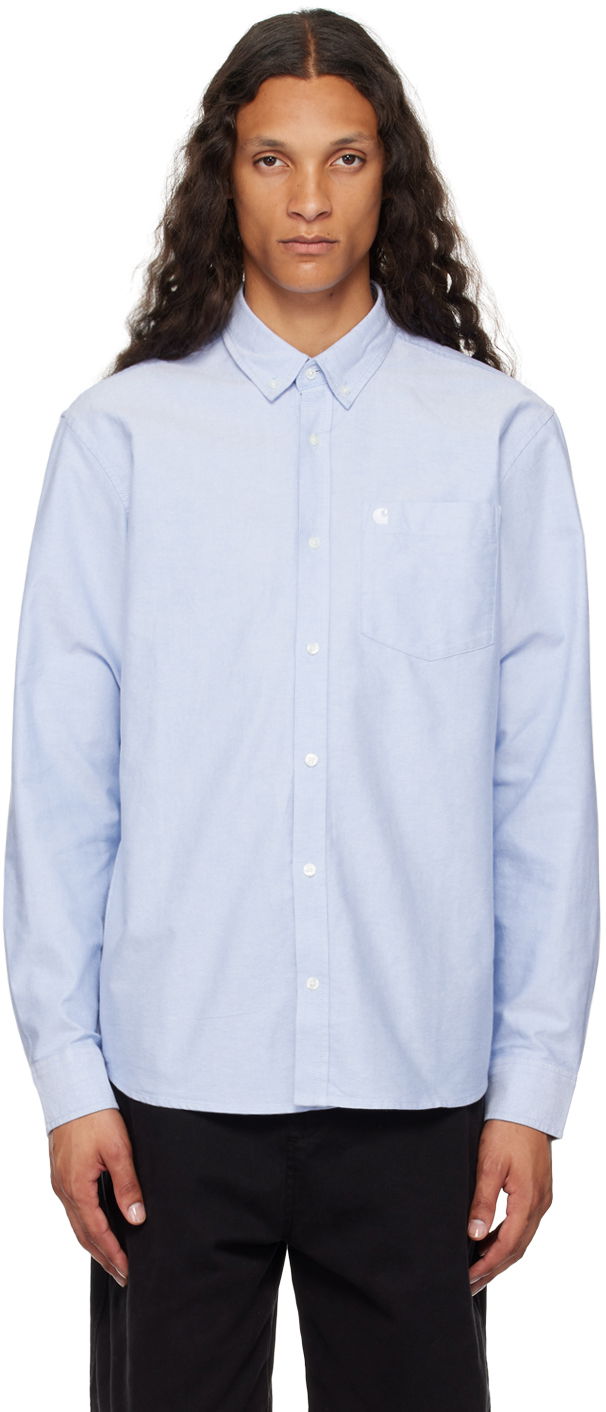 Skjorta Carhartt WIP Embroidered Logo Oxford Shirt Blå | I030799