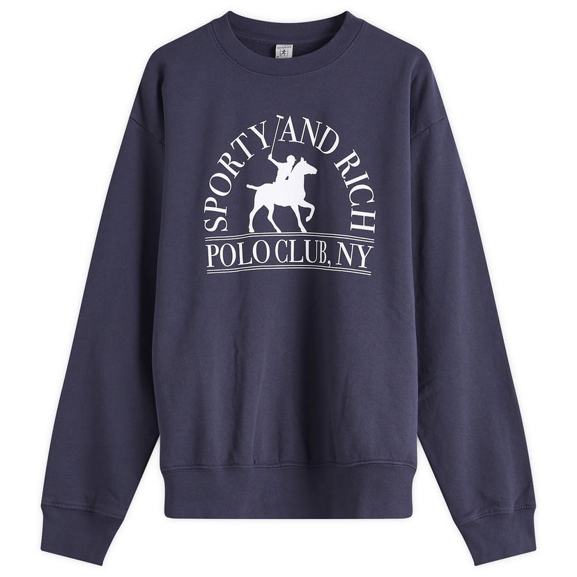 Sweatshirt Sporty & Rich Sporty & Rich Polo Club Crew Sweatshirt Mörkblå | ST071612252BL106