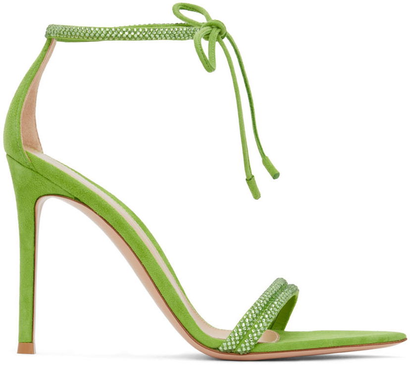 Sneakers och skor Gianvito Rossi Montecarlo Suede Heeled Sandals Grön | G61408-15RIC-CAM
