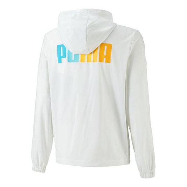 Vindjacka Puma Gradient Logo Print Hooded Jacket Vit | 678013-02