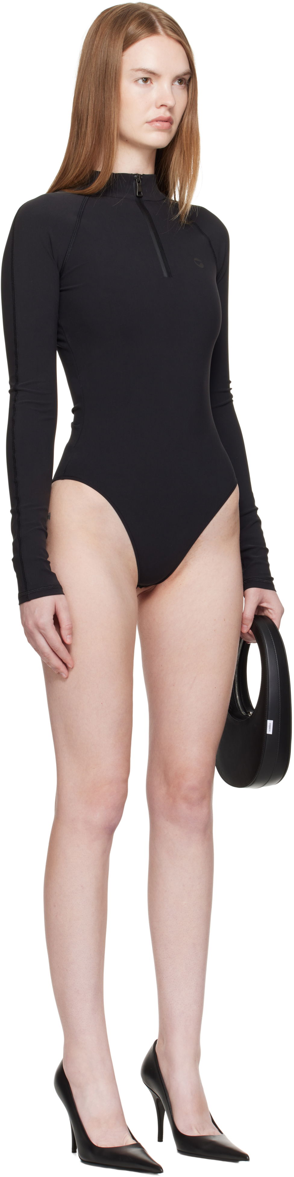 Kropp Coperni Coperni Eurojersey Mock Neck Long Sleeve Bodysuit Svart | COPBO14F5039, 1