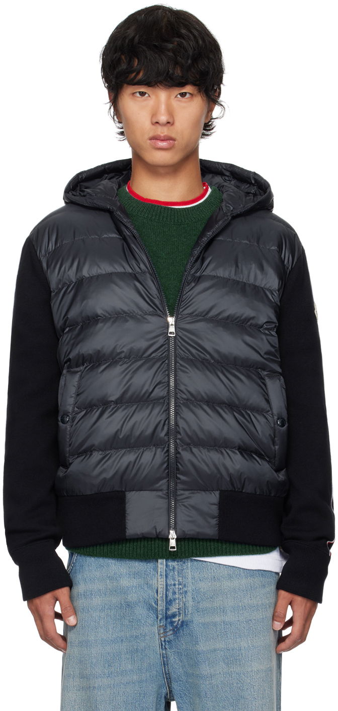 Jacka Moncler Navy Hooded Down Jacket Mörkblå | J20919B00022M1131