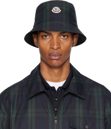 Hatt Moncler Moncler Reversible Black Watch Tartan Bucket Hat Mörkblå | K20913B00027M7661, 0