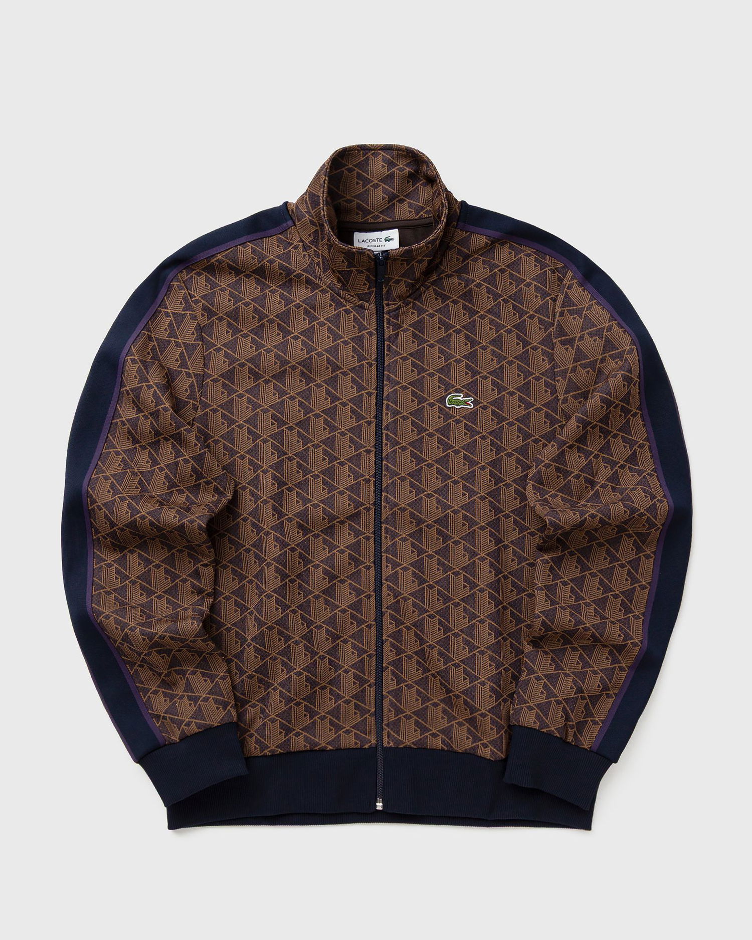 Sweatshirt Lacoste Monogram Pattern Full-Zip Track Sweatshirt with Side Stripes Flerfärgad | SH1368-9I4, 0