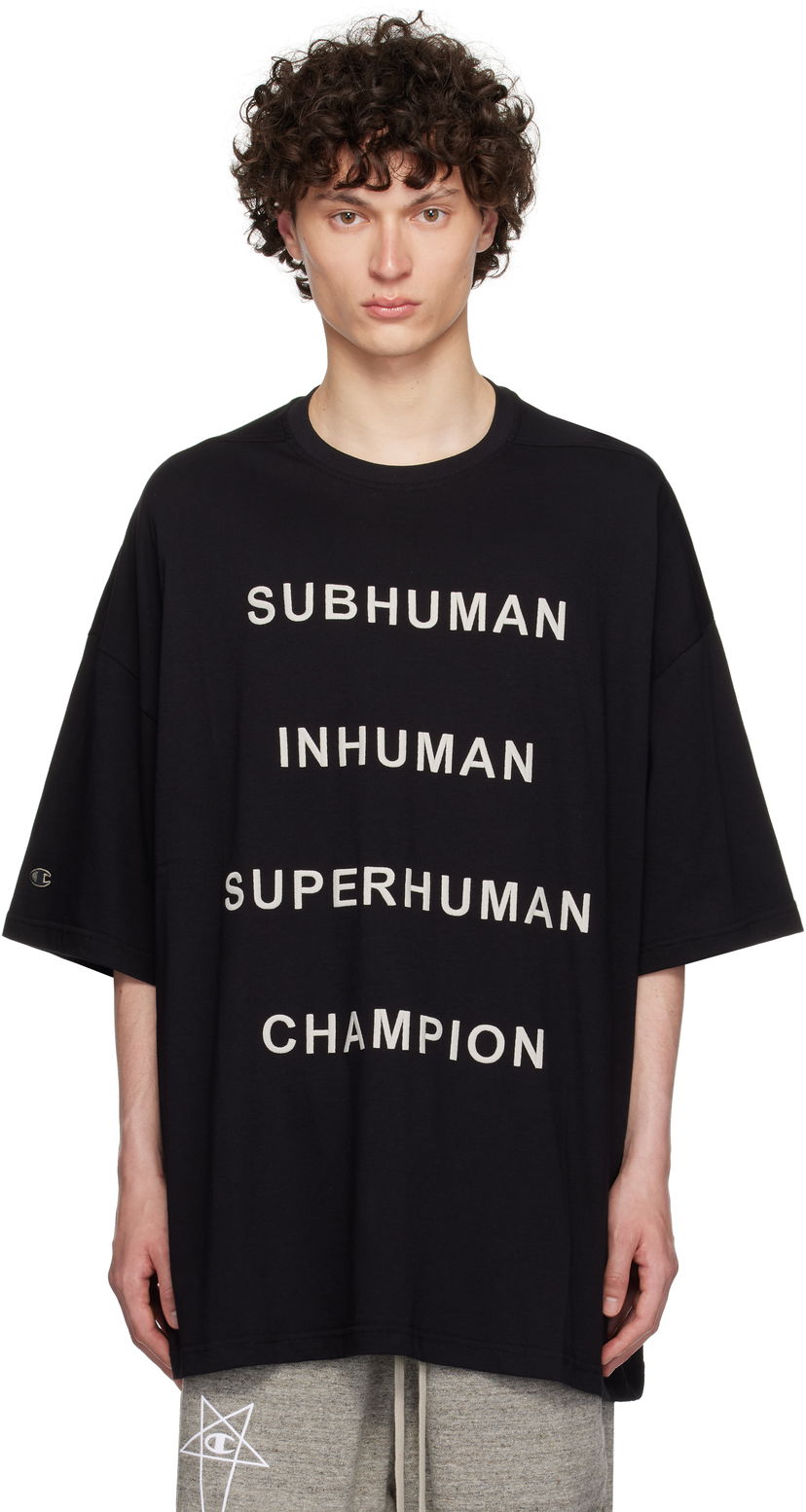T-shirt Rick Owens Rick Owens Champion Edition Tommy T-Shirt Svart | CM01E1675 CHJG JERSEY