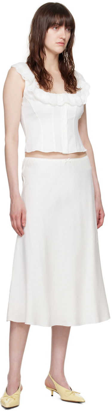 Kjol GUIZIO Guizio Paloma Midi Skirt Vit | P24313W085, 3