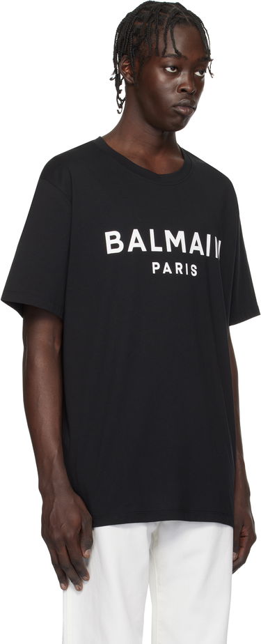 T-shirt Balmain Print T-Shirt Svart | EH1EG010BB73, 1