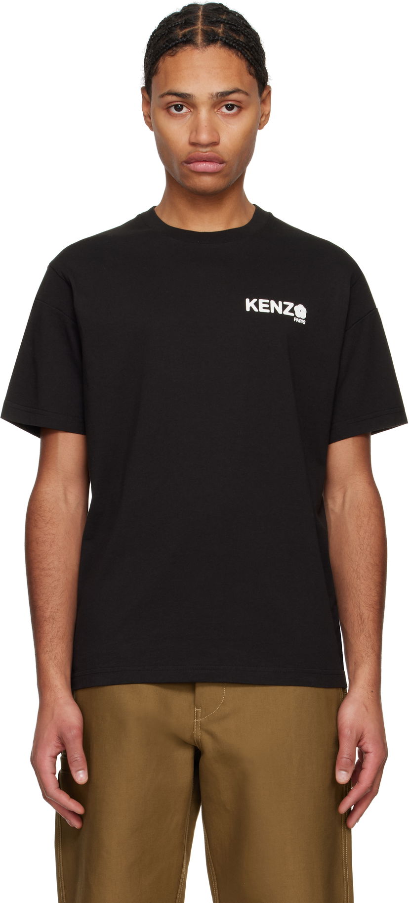 T-shirt KENZO Black Flower 2.0 T-Shirt Svart | FF55TS4894SG