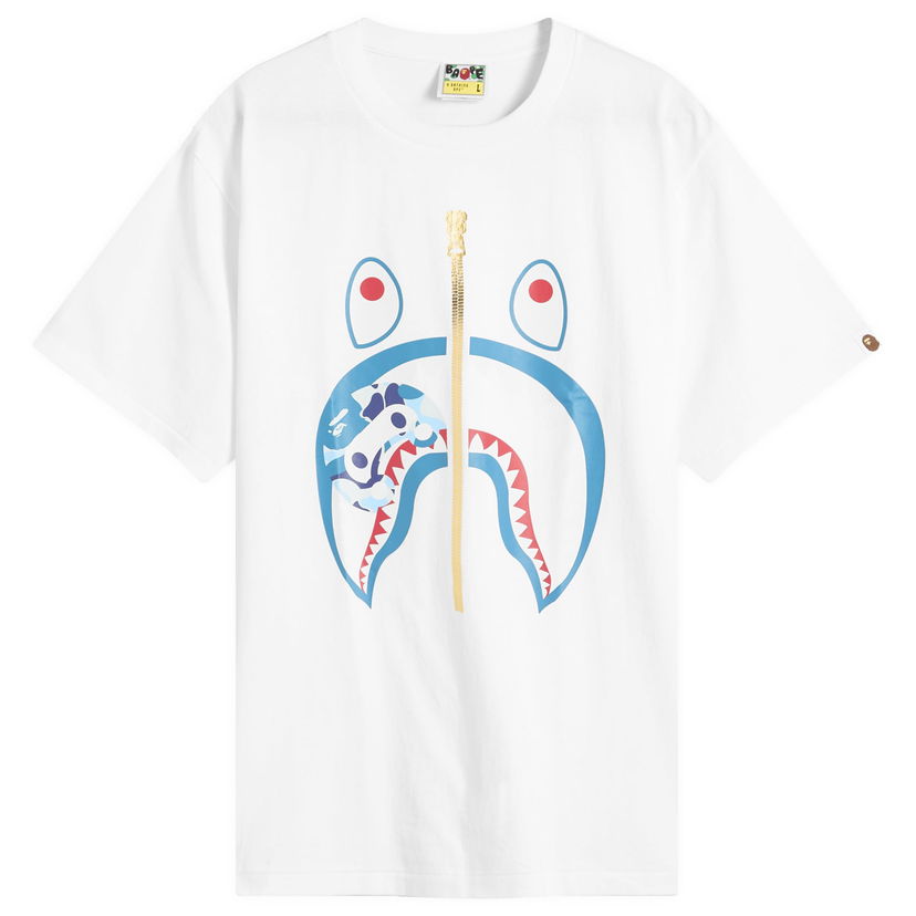 T-shirt BAPE Abc Camoilo Shark Graphic Tee, Size L Vit | 002TEL301003M-WBK