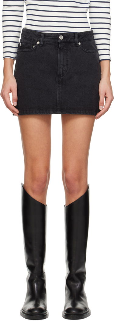 Kjol A.P.C. A.P.C. Faded Denim Miniskirt Svart | COGEX-F06093, 0