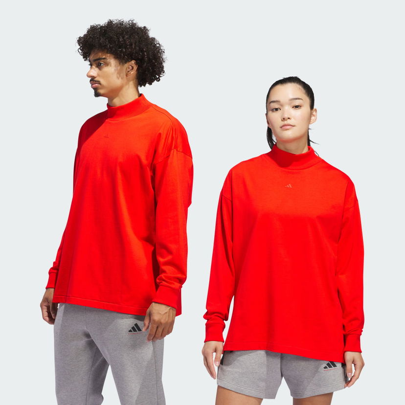 T-shirt adidas Performance Long Sleeve Basketball T-Shirt Röd | JE3767