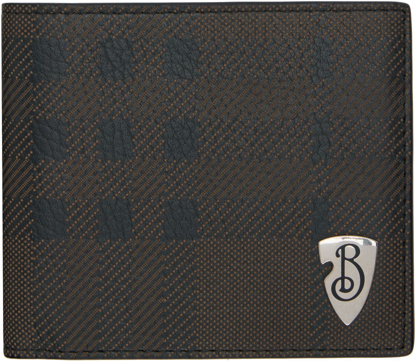 Plånbok Burberry Bifold Textured Wallet with Metal Logo Svart | 8102927