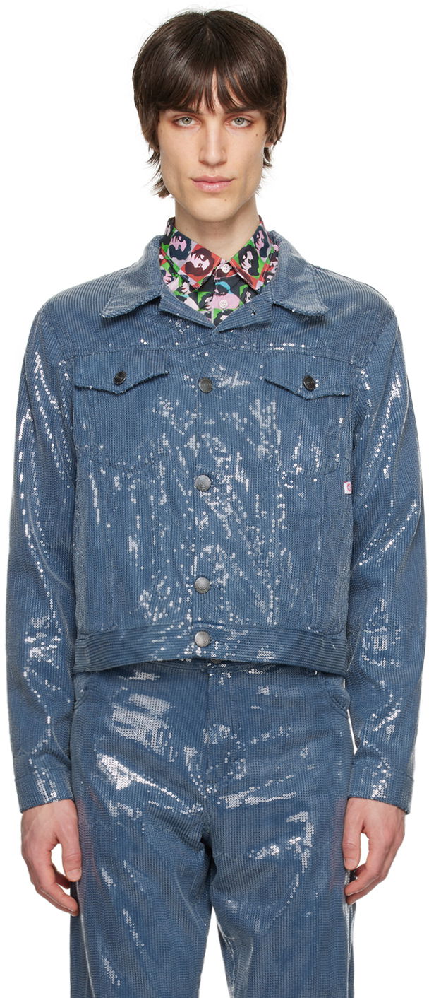 Jacka Charles Jeffrey Loverboy Sequined Denim Jacket Blå | 44010503