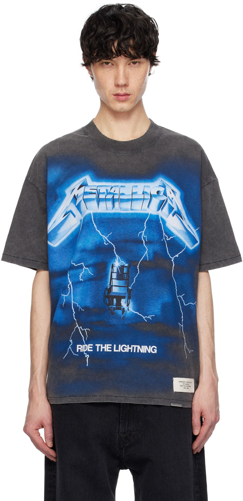 T-shirt Represent Clo Represent x Metallica 'Ride The Lightning' Graphic Tee Grå | MLM4356