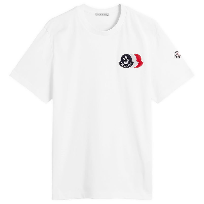T-shirt Moncler Moncler Triple Logo Heavy Cotton T-Shirt, Size Large Vit | 8C000-56-89AUG-034