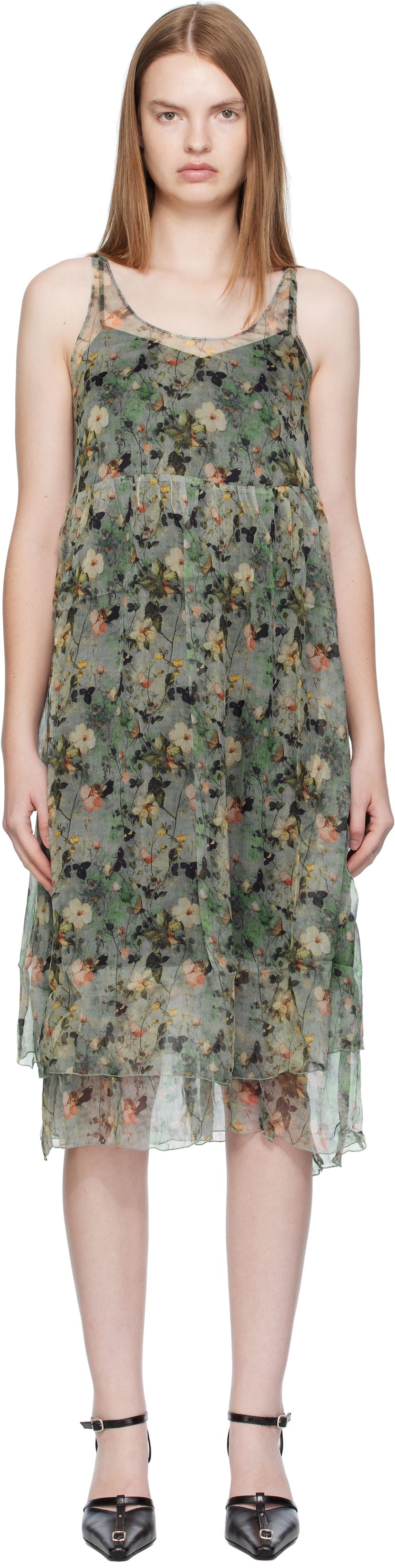 Klä R13 R13 Gathered Tank Midi Dress Grön | R13WR289-R588A