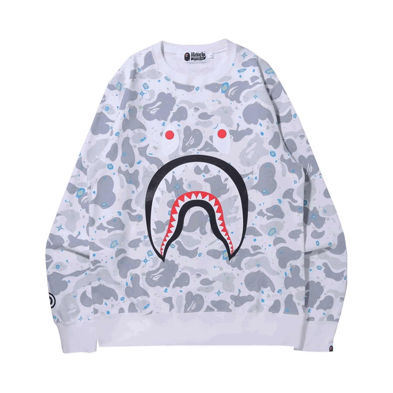 Sweater BAPE Space Camo Shark Crewneck Vit | 1H80 113 003 WHITE, 0