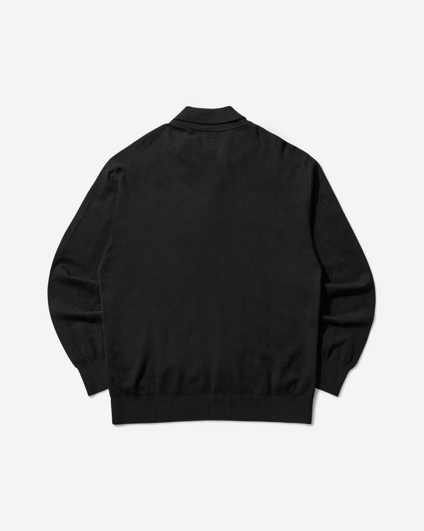 Sweater C.P. Company Merino Wool Polo Knit Sweater Svart | 19CMKN038A-005528A 999
