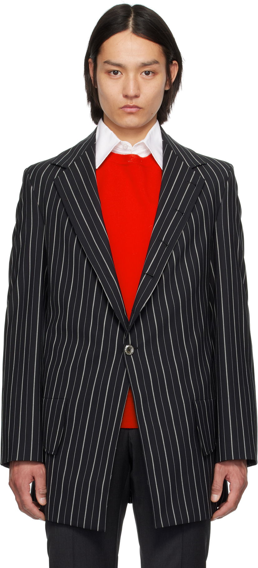Jacka Vivienne Westwood Vivienne Westwood Pinstripe DL Blazer Svart | 2301001Y-W0123-