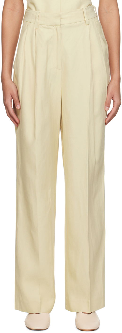 Byxor Loulou de Saison Loulou de Saison Cadar Pleated Trousers Gul | CADAR