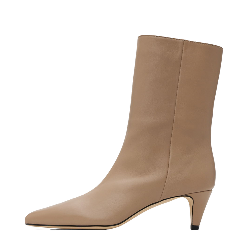 Sneakers och skor BY FAR Lysander Leather Ankle Boots Beige | MWFBO068LL028BG017PL