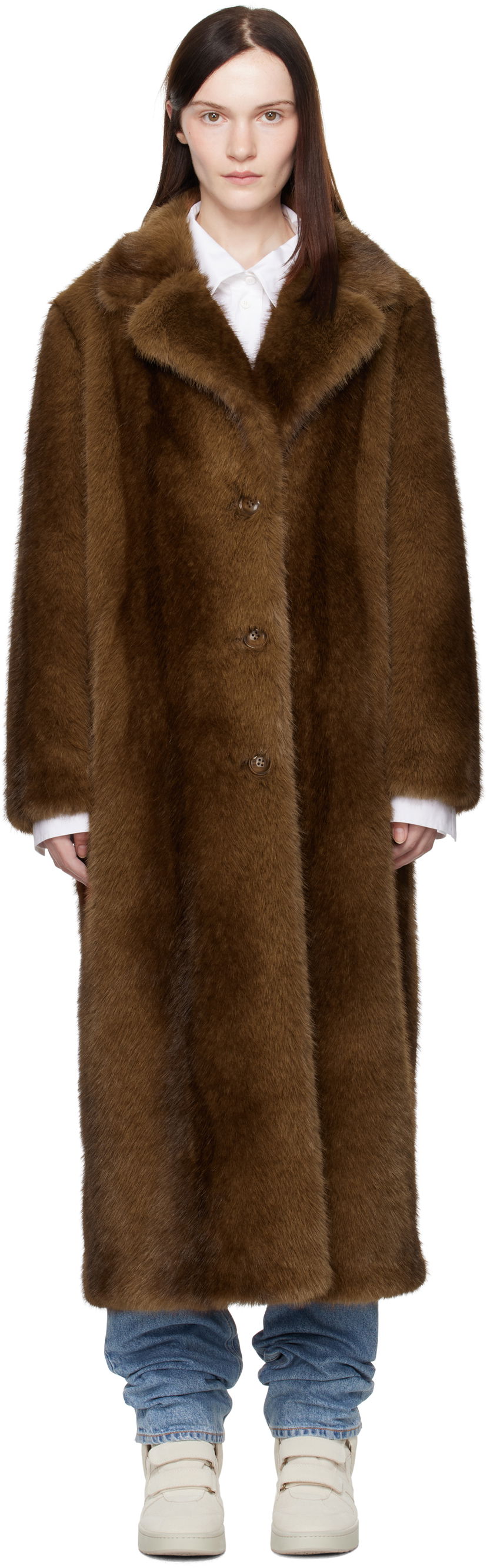 Rockar STAND STUDIO Nora Faux-Fur Coat Brun | 66410-9019