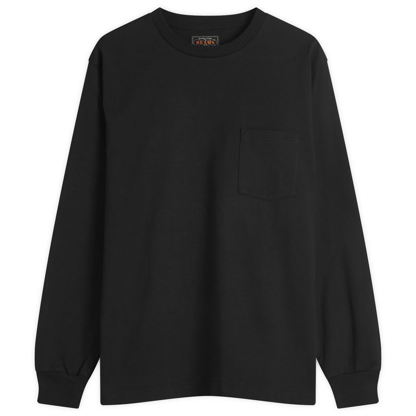 T-shirt BEAMS Beams Plus Long Sleeve Pocket Tee Svart | 3814-0066-156-19