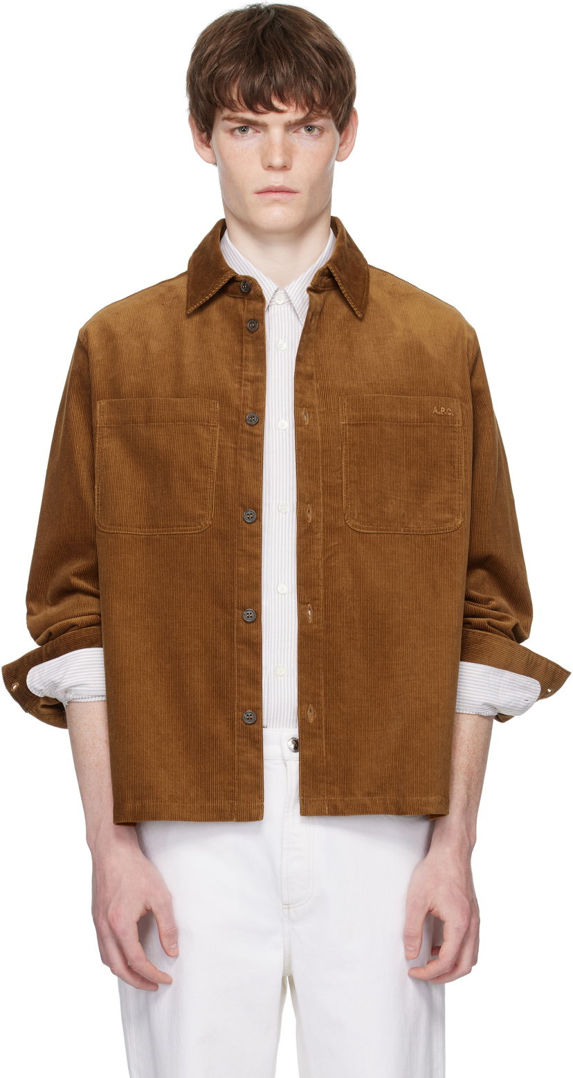 Skjorta A.P.C. A.P.C. Leon Corduroy Overshirt Brun | COHHO-H32019