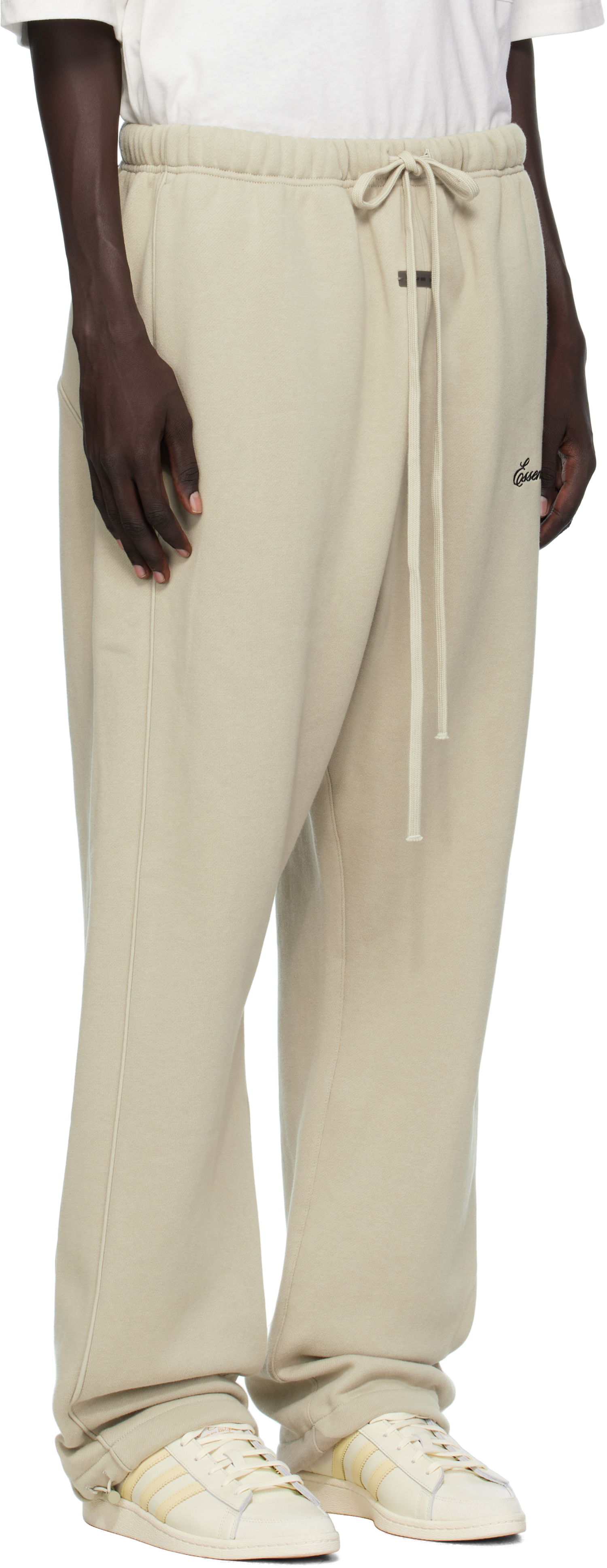 Träningsbyxor Fear of God Fear of God ESSENTIALS Relaxed Fleece Piping Sweatpants Beige | 130SP258066F, 1