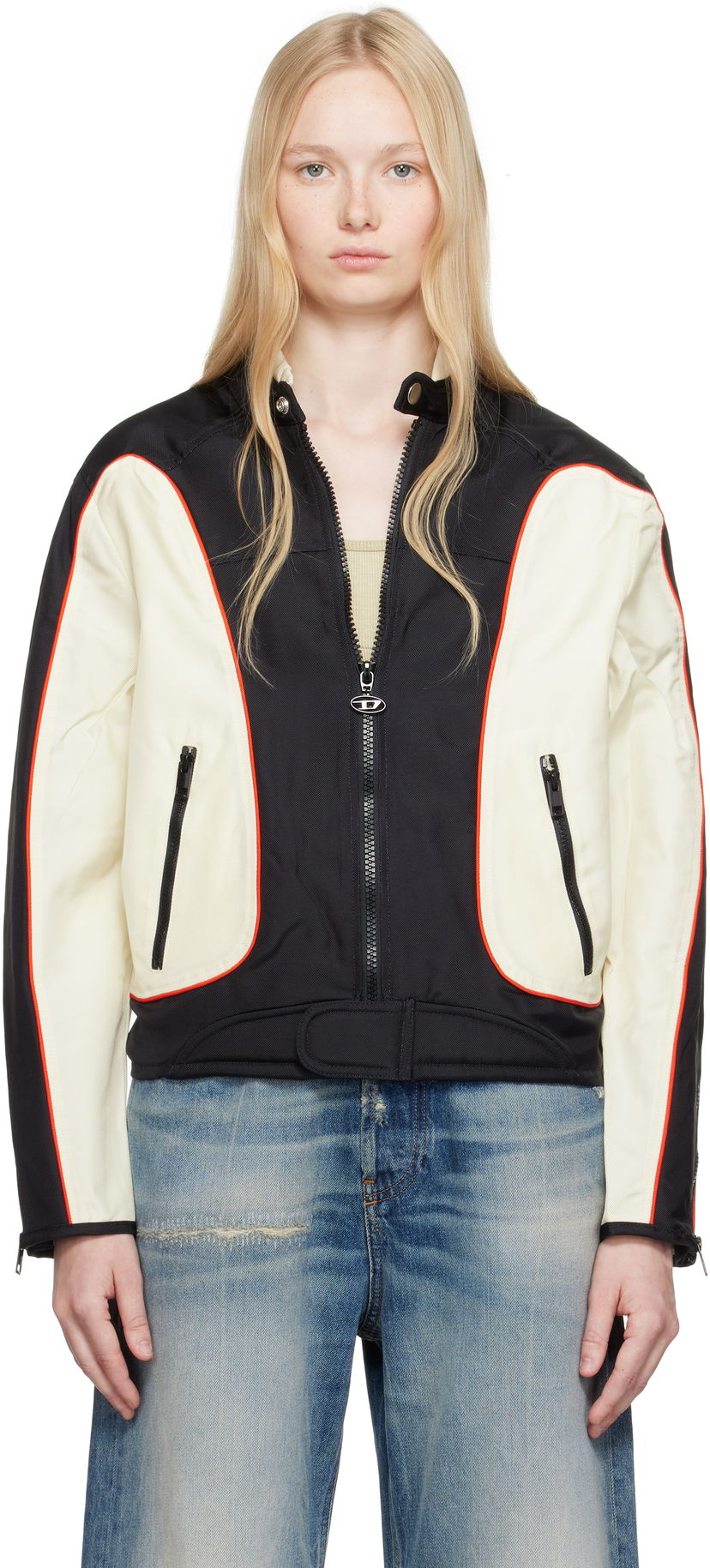 Bomberjacka Diesel Diesel J-Blink Panelled Jacket Vit | A17369 0PDAI