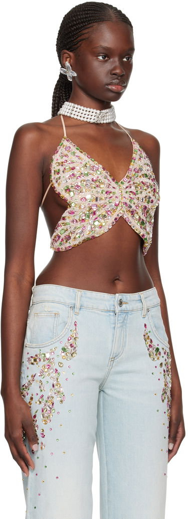 Linne Blumarine Blumarine Embellished Halter Top Flerfärgad | P422C265A, 1