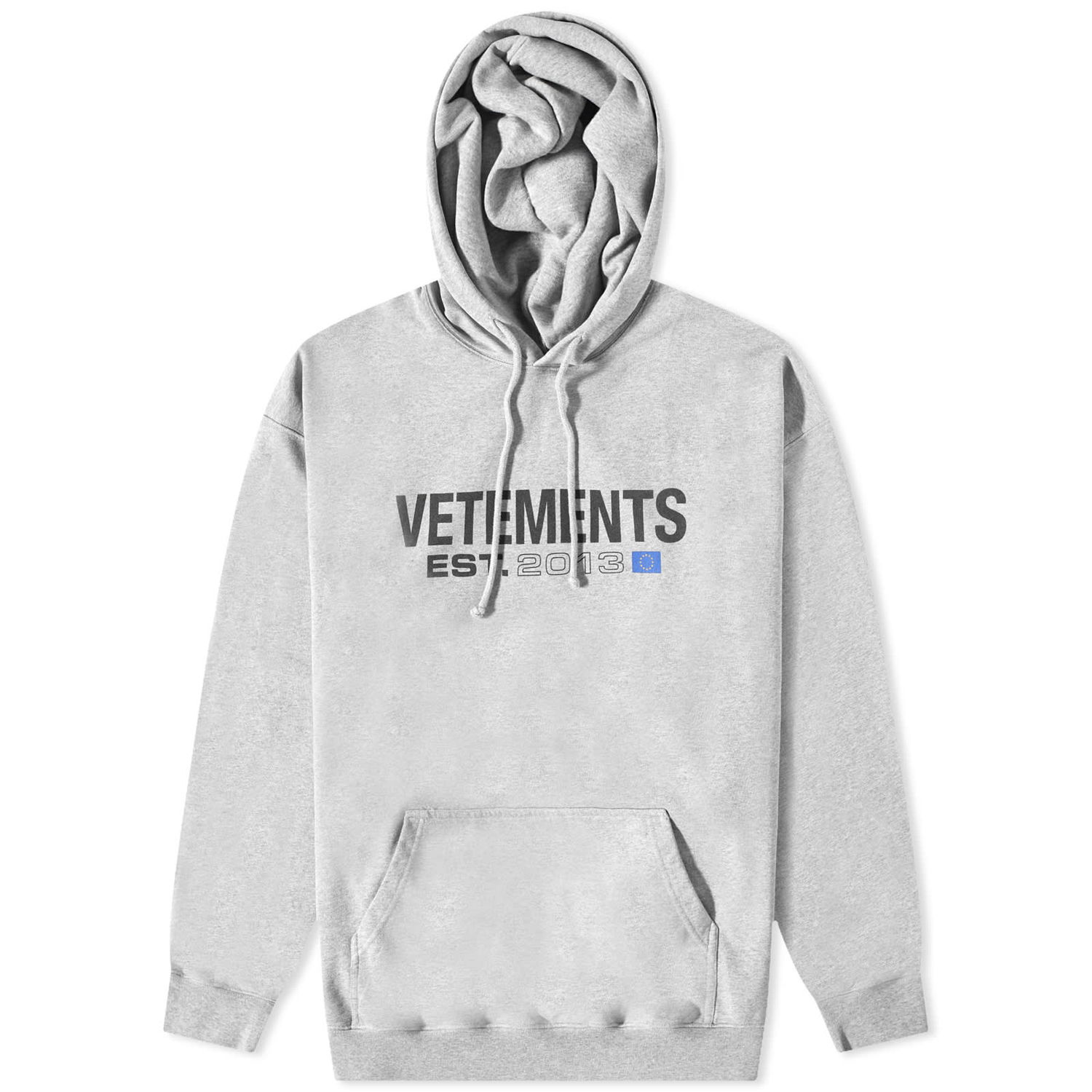 Sweatshirt VETEMENTS Flag Logo Hoodie Grey Melange Grå | UE54HD100G, 0