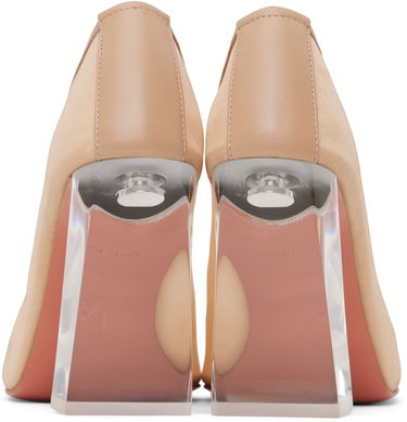 Sneakers och skor Amina Muaddi Half Glass Pump Heels Beige | CHARLOTTE GLASS MESH PUMP 95, 1