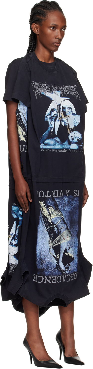 Klä VETEMENTS Vetements Cradle of Filth Multi T-Shirt Maxi Dress Svart | WCF76DR995B, 1