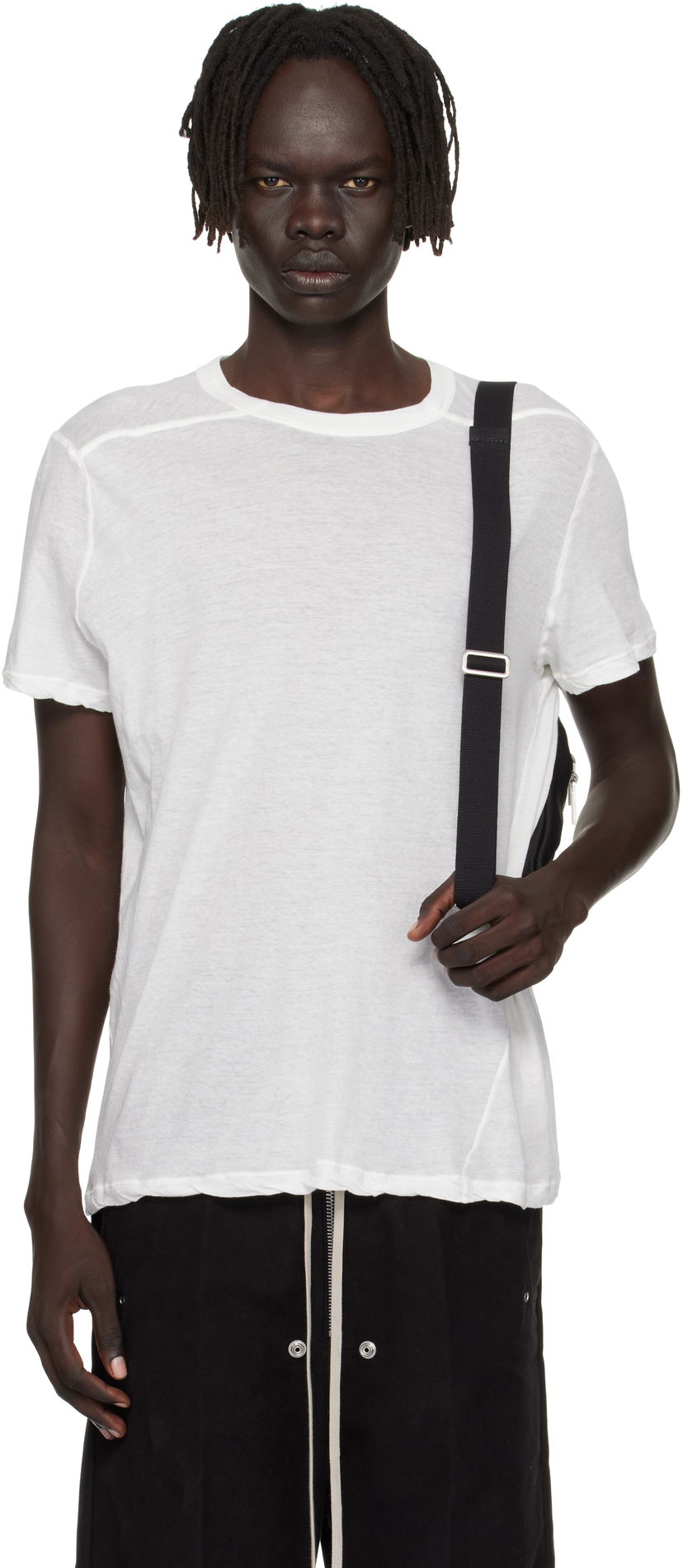 T-shirt Rick Owens Rick Owens Concordians Short Level T-Shirt Vit | RU02E1265 UC