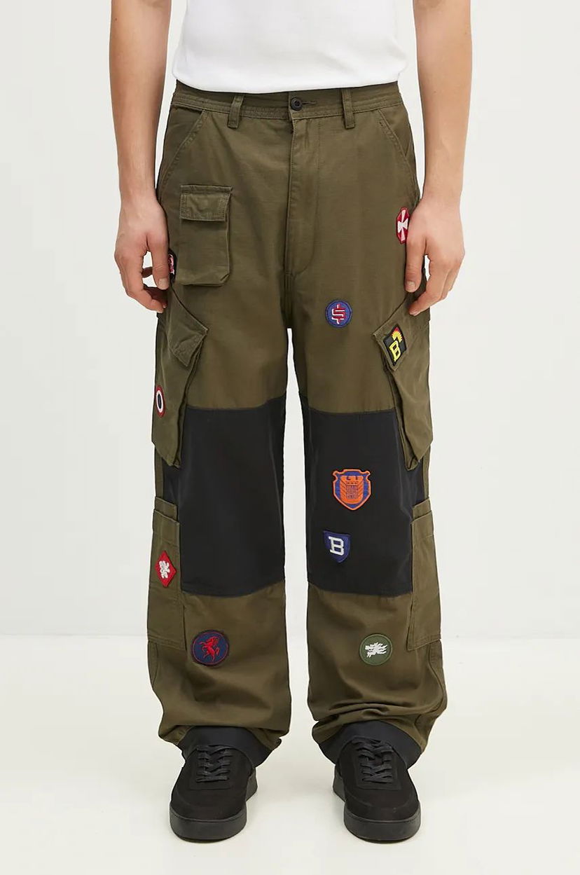 Cargo byxor BILLIONAIRE BOYS CLUB Cargo Pants With Patches Grön | B24315