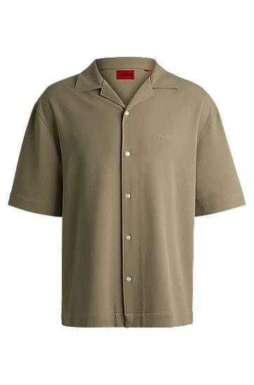 Skjorta BOSS Oversized-Fit Jersey Shirt Grön | 50539345