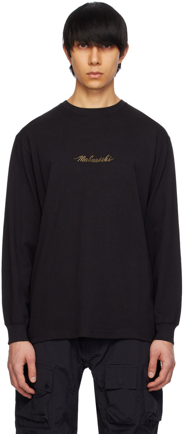 T-shirt Maharishi Maharishi Embroidered Long Sleeve T-Shirt Svart | 5080