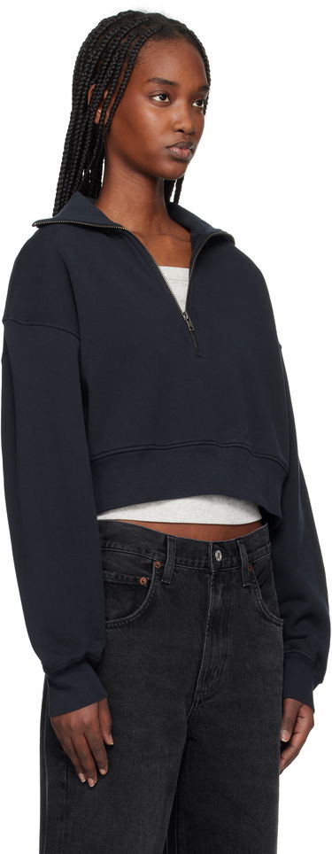 Sweatshirt AGOLDE AGOLDE Bethan Cropped Quarter Zip Sweatshirt Vit | A7349-1697, 4