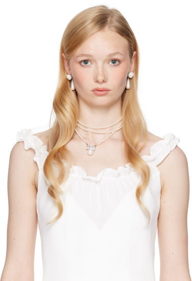 Örhängen SHUSHU/TONG SHUSHU/TONG YVMIN Edition Rose Faux-Pearl Earrings Vit | 25304WHT00DN2, 2
