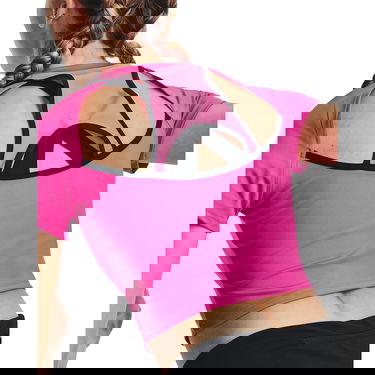 Crop top Under Armour Run Anywhere Crop Tee Rosa | 1376816-652, 2