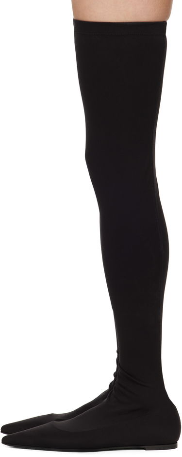Sneakers och skor Dolce & Gabbana Stretch Jersey Thigh-High Flats Svart | CU1115 AV590, 2
