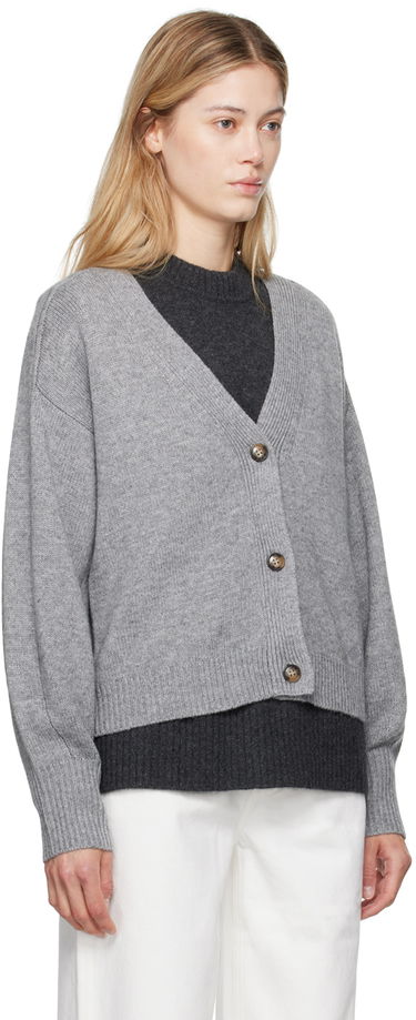 Sweater Loulou de Saison Loulou de Saison Zanzibar Cardigan Grå | ZANZIBAR, 1