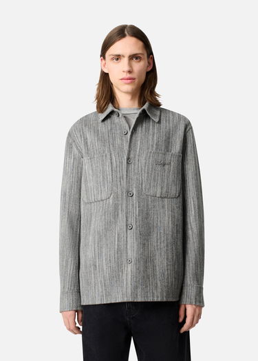 Skjorta AXEL ARIGATO Aidan Striped Button-Down Shirt Grå | A3308001, 8