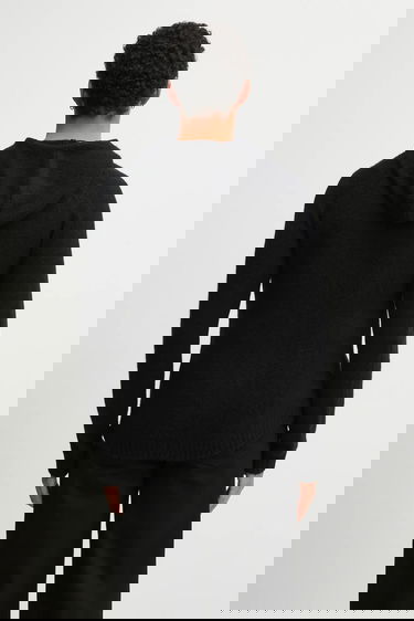Sweater HELIOT EMIL Heliot Emil Knitted Full-Zip Hooded Cardigan Svart | AW25.M.07.085.BLK01, 2