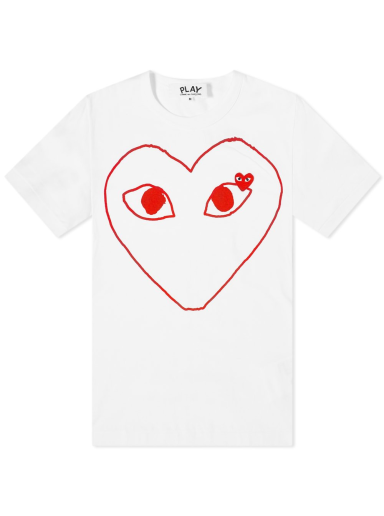T-shirt Comme des Garçons Play Outline Heart Logo Tee Vit | P1T100-1