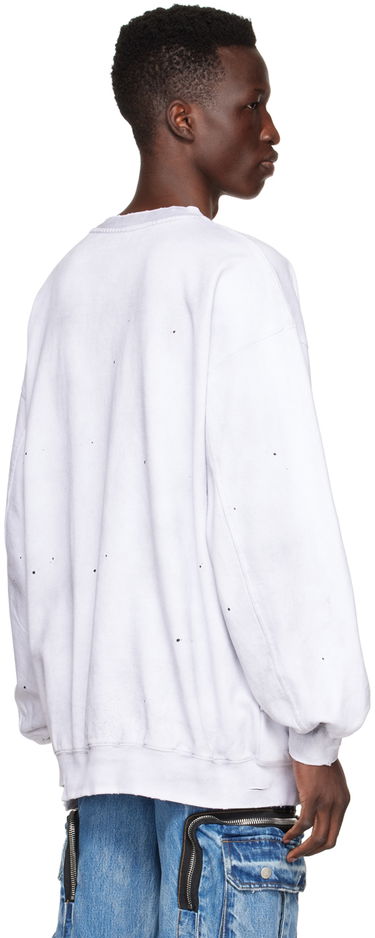 Sweatshirt We11done We11done Distressed Cotton Sweatshirt Vit | WD-TS1-22-620-U-WH, 2