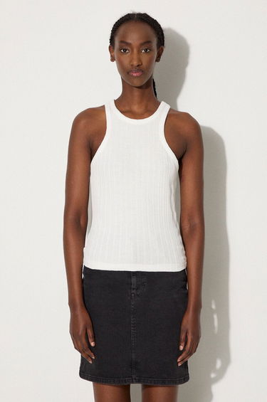 Linne Samsoe Samsoe Samsoe Samsoe SAHELENE Fitted Ribbed Tank Top Vit | F24200135, 0
