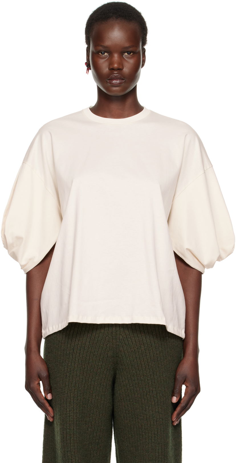 T-shirt Baserange Baserange Harbour Puff Sleeve T-Shirt Beige | TOHA-RC-SP25