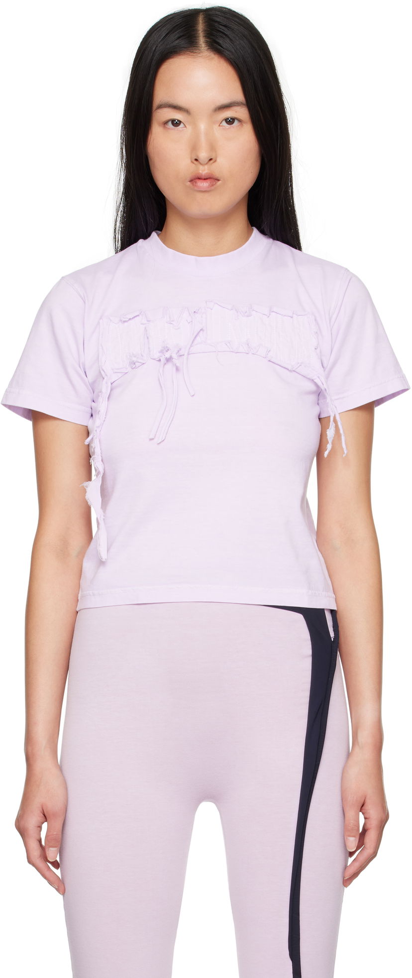T-shirt Ottolinger Ottolinger Distressed Otto Fitted T-Shirt Purpur | 2215014014